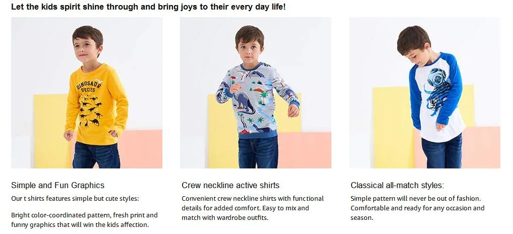 Kids Clothes Baby Boys Cotton Long Sleeve T-Shirts Infant Wear Graphic Tees