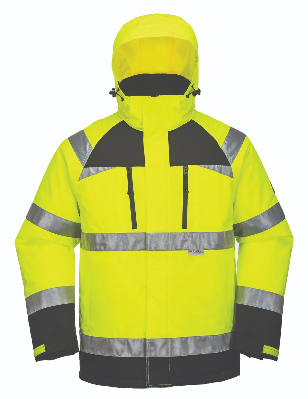 Top Quality Winter Hi Vis Reflective Work Safety Jacket Coat with Adjustable Hood