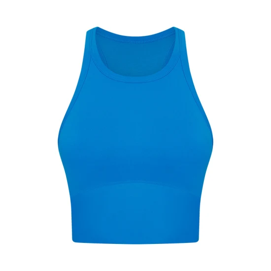 Women Sleeveless Round Neck Crop Tank Top Workout Yoga