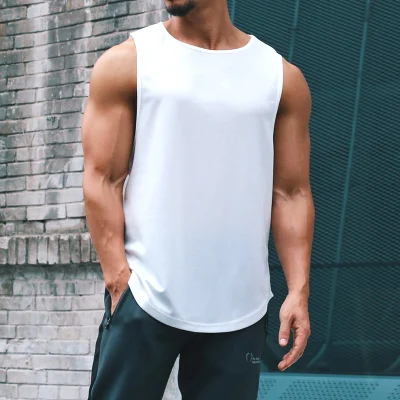 Wholesale Men Sports Tank Top Custom Muscle Fitness Vest Men′ S Black Running Tank Top